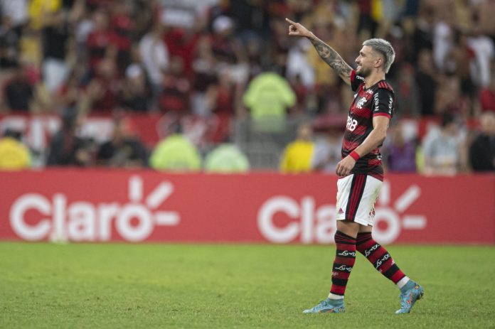 Arrascaeta foi o nome do jogo na vitória do Flamengo sobre o Atlético-MG que classificou o Rubro-Negro na Copa do Brasil (Foto: Jorge Rodrigues/AGIF)