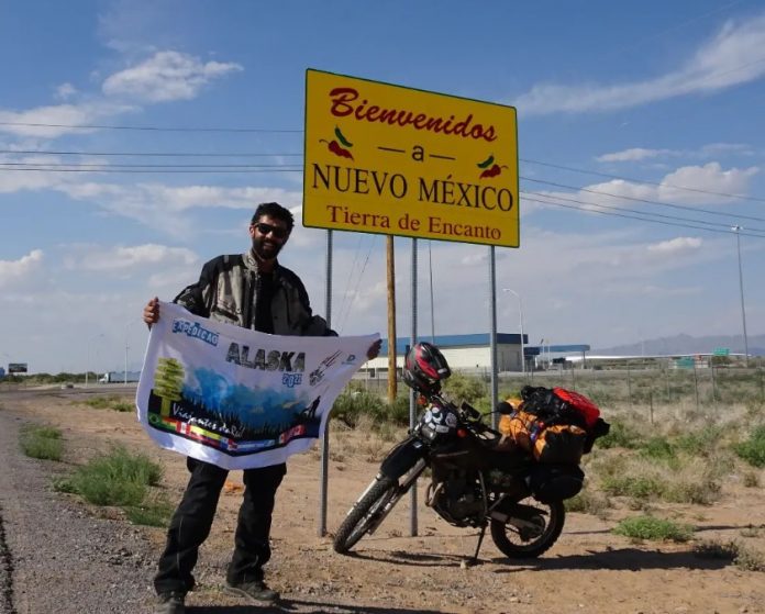 O motociclista chegou aos EUA neste fim de semana, quando falou ao AcheiUSA (Foto: Instagram/@viajantesdareal)