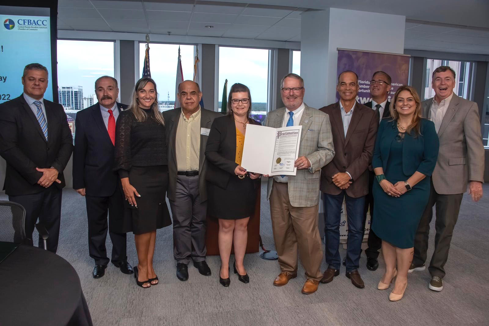 Representantes da CFBACC com o prefeito de Orlando, Buyer Dyer