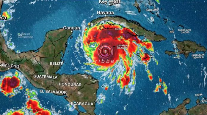 Estágio atual do furacão Ian no boletim das 2:00 p.m. desta segunda-feira (26) (Imagem: CNH)