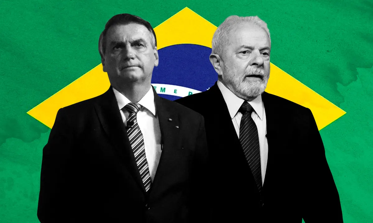 Jair Bolsonaro e Luiz Inácio Lula da Silva se enfrentam em uma das disputas mais acirradas desde a democratização do Brasil (Foto: Reprodução/The Guardian)