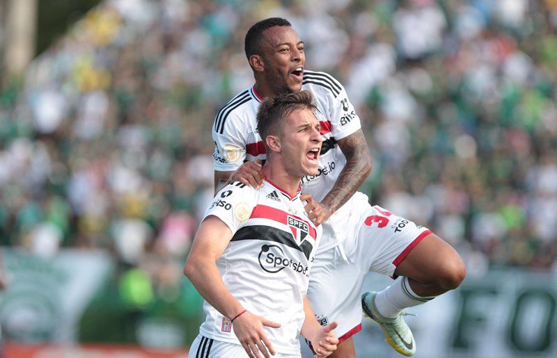 Galoppo fez seu primeiro gol como jogador do São Paulo na vitória sobre o Goiás (Foto: Rubens Chiri/São Paulo)
