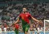 Gonçalo Ramos, atacante de 21 anos, que substituiu Cristiano Ronaldo, marca o primeiro hat-trick da Copa de 2022 (Foto: FIFA)