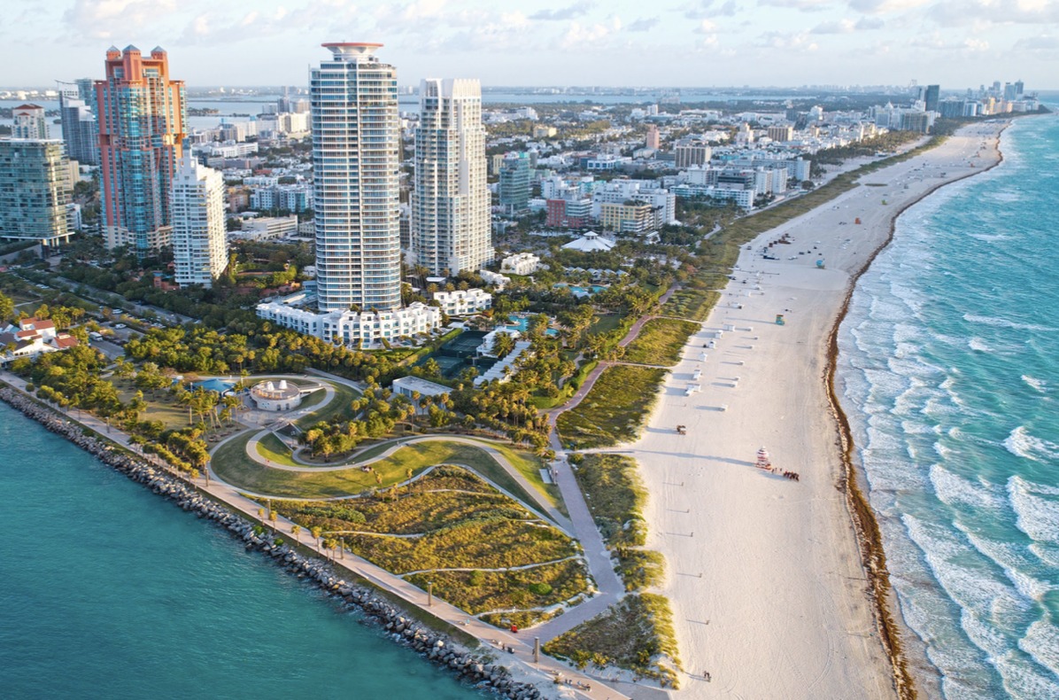 Imagem aérea de South Beach, Miami Beach, FL (Foto: Divulgação Onda Residences)