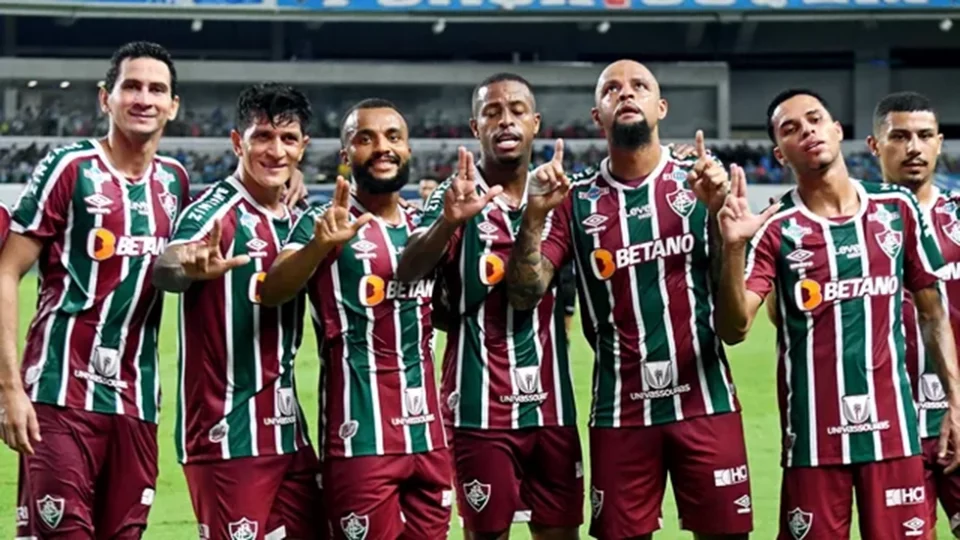 Jogadores do Fluminense posam para a câmera depois de mais um gol do time (Foto: Mailson Santana/Fluminense)