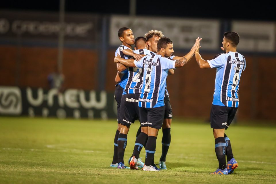 Luizito Suarez garantiu o título do Grêmio nas finais contra o Caxias (Foto: Lucas Uebel/Grêmio)