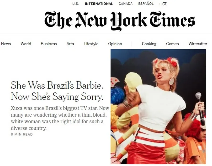 Xuxa foi destaque em publicação do NYT (Foto: Reprodução)