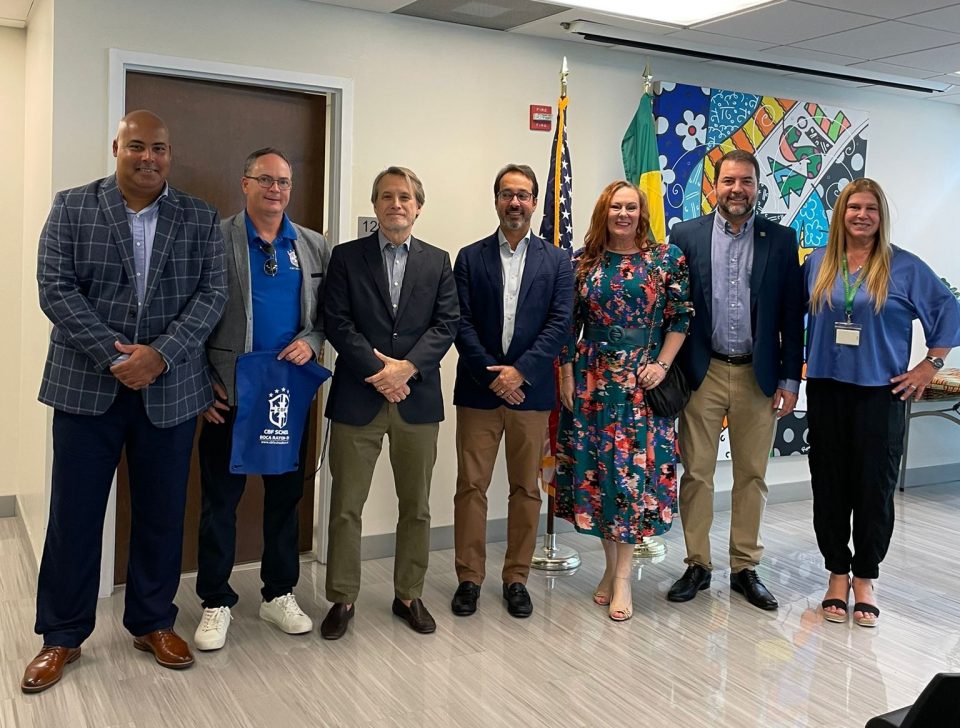 Mario Alexandre Cabral (CBF School Boca Raton), Embaixador André Odenbreit, Delano Andrade (BB Americas), Esterliz Nunes (AcheiUSA), José Renato Ruy Ferreira e Marcia Ribeiro