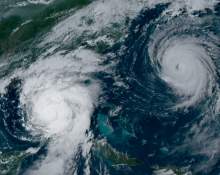 No ano passado, o índice de energia ciclônica acumulada — indicador usado por meteorologistas para medir a força total de uma temporada — ficou acima do previsto inicialmente (Foto: NOAA Satellites)