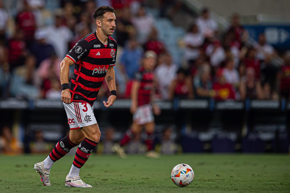 Leo Ortiz estreou no Flamengo marcando o segundo gol do Flamengo na vitória de 2 a 0 sobre o Palestino do Chile (Foto: Paula Reis/CRF)