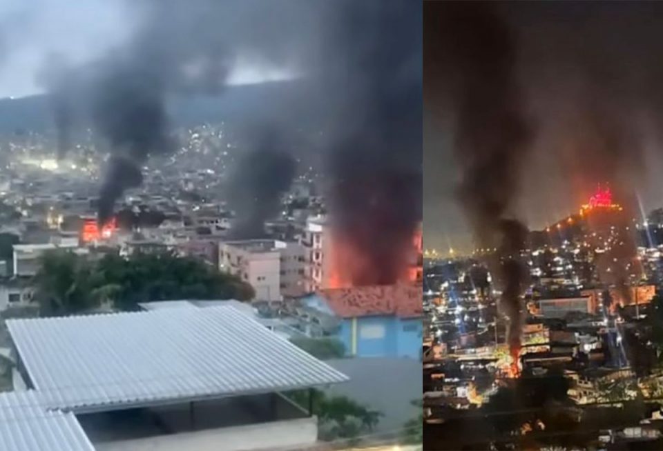 Após a operação, a cidade permanece com vias expressas, como a Linha Amarela e a Avenida Brasil, com trechos bloqueados. Escolas, universidades e serviços públicos nas áreas afetadas suspenderam as atividades (Foto: Redes sociais)
