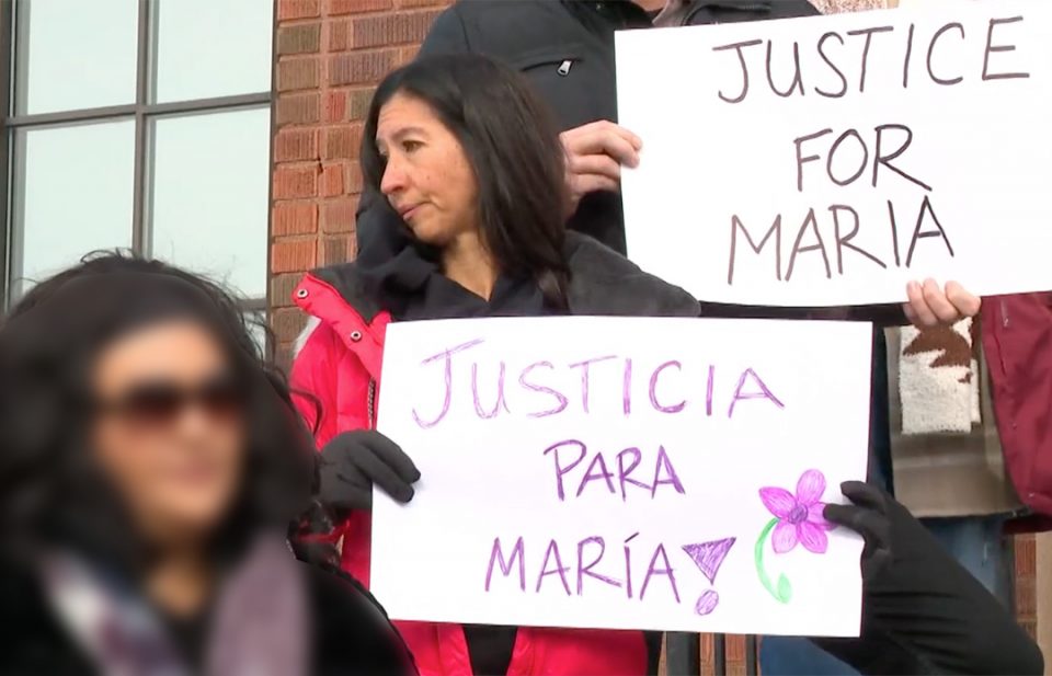Familiares e amigos pedem justiça por Maria em Indiana (Foto: Reprodução de vídeo do Youtube)