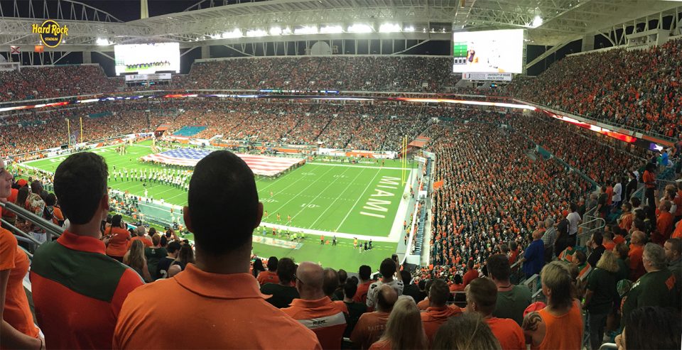 A final será no Hard Rock Stadium, casa do Miami Hurricanes (Foto: Wikimedia)