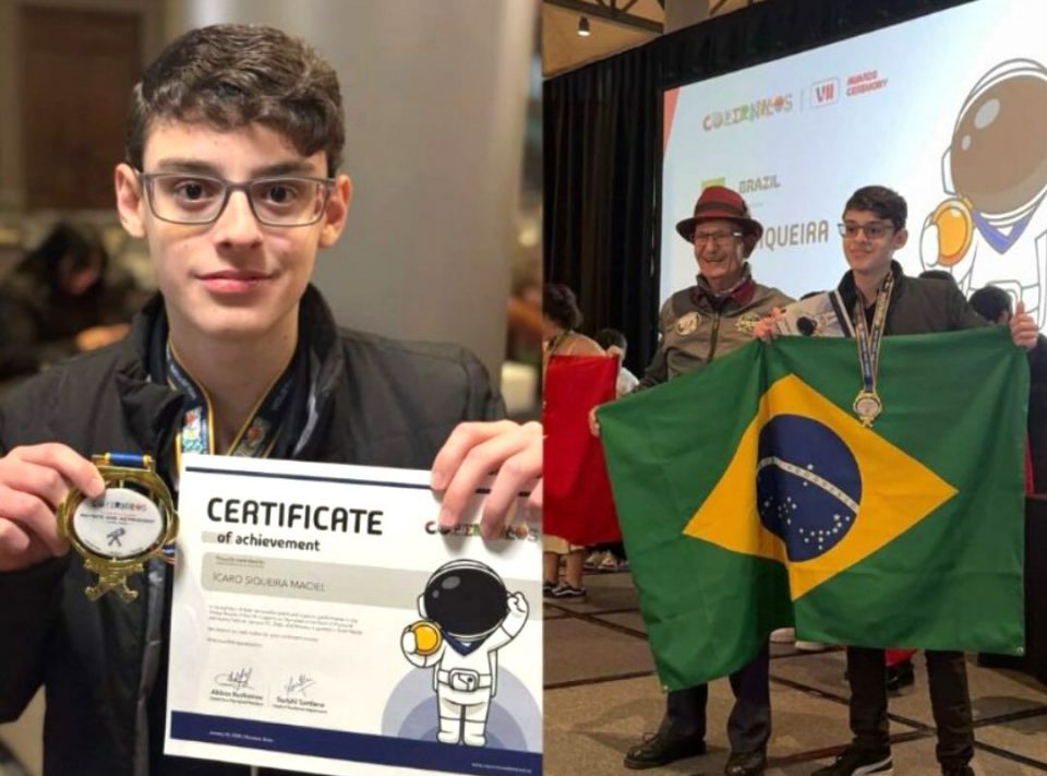 Ícaro superou concorrentes de diversos países, consolidando-se como um dos principais nomes de sua faixa etária na área científica (Foto: Reprodução redes sociais)
