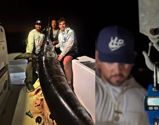 A captura ocorreu na região das Florida Keys, tradicional destino da pesca esportiva nos Estados Unidos (Foto: Reprodução redes sociais)