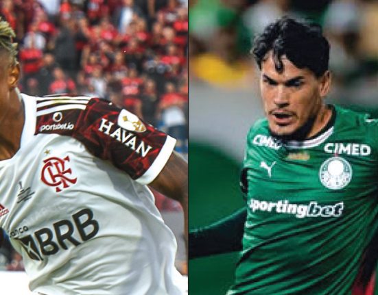 Bruno Henrique (Fla) e Gustavo Gómez (Palmeiras) são personagens do jogão deste sábado (Fotos: Wikimedia/Redes Sociais)