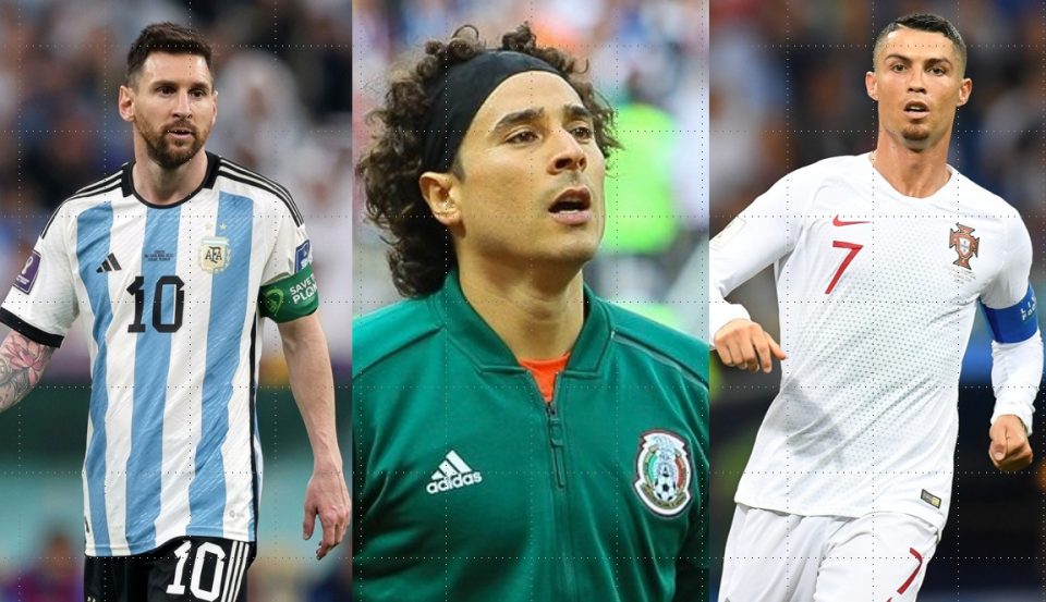 Messi, Ochoa e Cristiano Ronaldo serão os primeiros jogadores da história com participação em seis mundiais (Foto: Wikimedia)