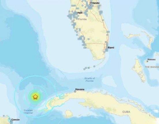O terremoto foi o mais forte registrado na região do Golfo do México desde o início da era moderna de monitoramento sísmico (Foto: Reprodução TV)