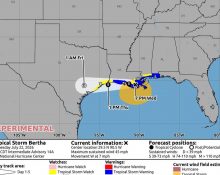 A tempestade, que é a segunda nomeada na temporada de furacões 2026, atingiu localidade que fica a cerca de 40 milhas a leste de Nova Orleans (Reprodução redes sociais)